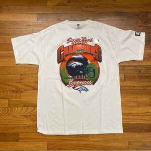 90’s Vintage Starter NFL Denver Broncos Super Bowl XXXII Champions T Shirt NWT
